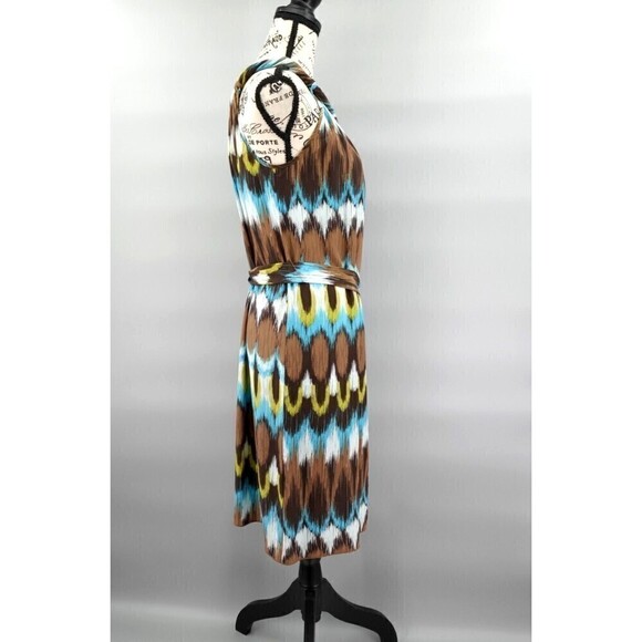 Banana Republic Silk Dress Womens Small Grace Ikat Print Brown Sleeveless Tunic - Picture 8 of 16